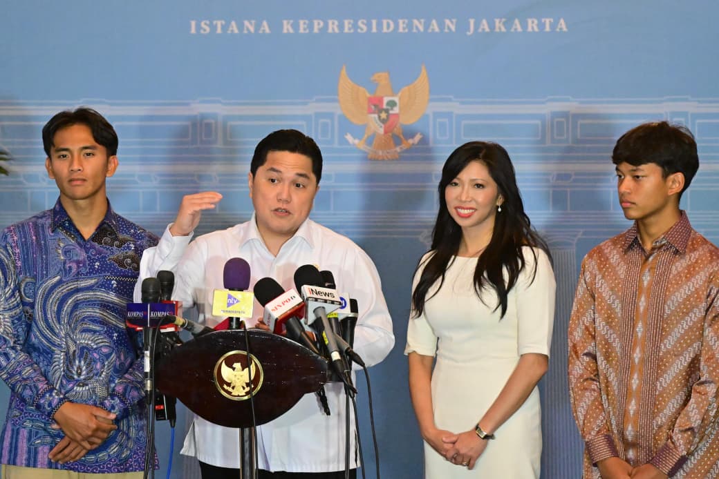 Menpora Erick Thohir jelaskan kunjungan uara dunia MotoGP Marc Marquez di Istana Merdeka. (BeritaNasional/Setpres)