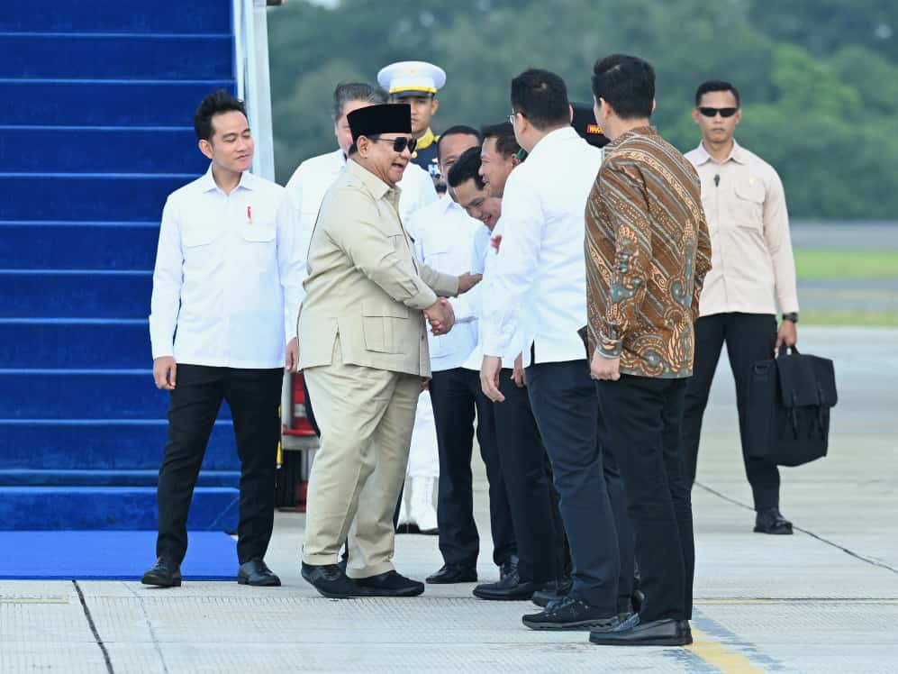 Presiden Prabowo Subianto tiba di Tanah Air usai merampungkan rangkaian lawatan luar negeri. (Foto: Kris - Biro Pers Sekretariat Presiden)