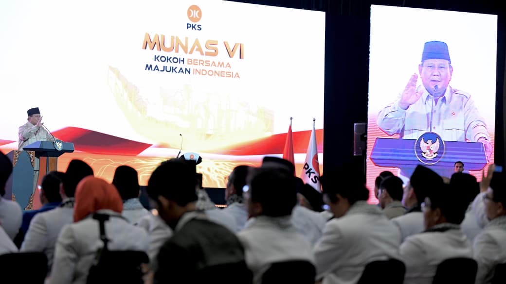 Presiden Prabowo saat penutupan Munas VI PKS. (Foto/BPMI)
