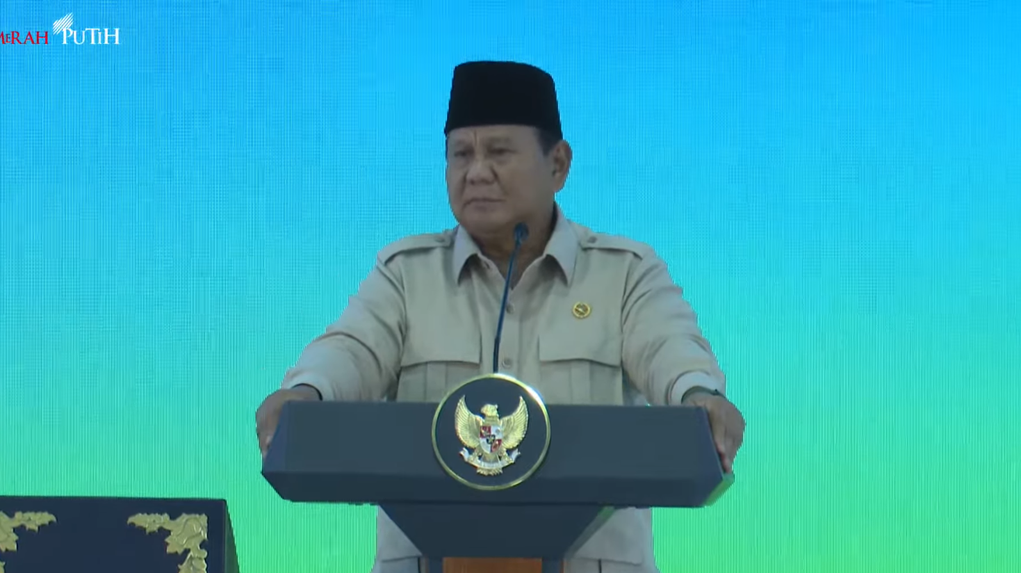 Presiden Prabowo saat penyerahan rumah subsidi di Bogor. (Foto/YouTube Sekretariat Presiden)