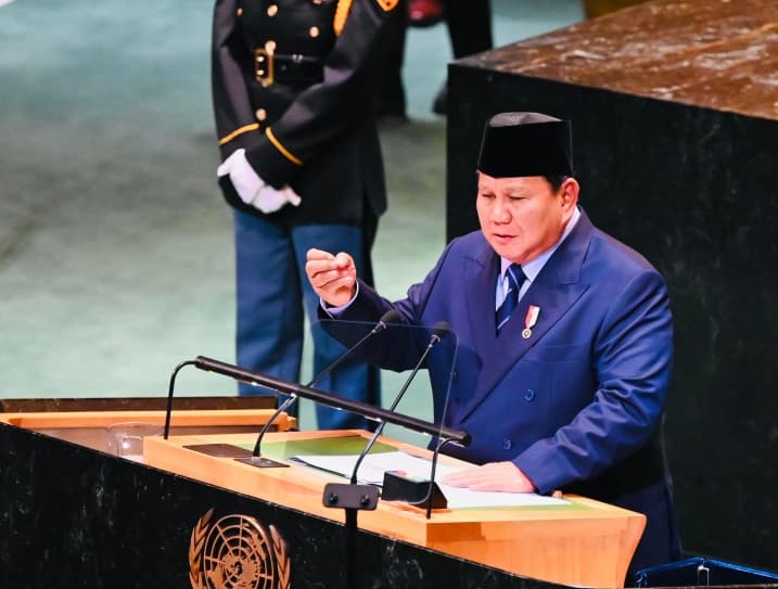 Presiden Prabowo Subianto berpidato di Sidang Umum Perserikatan Bangsa-Bangsa. (Foto/BPMI)