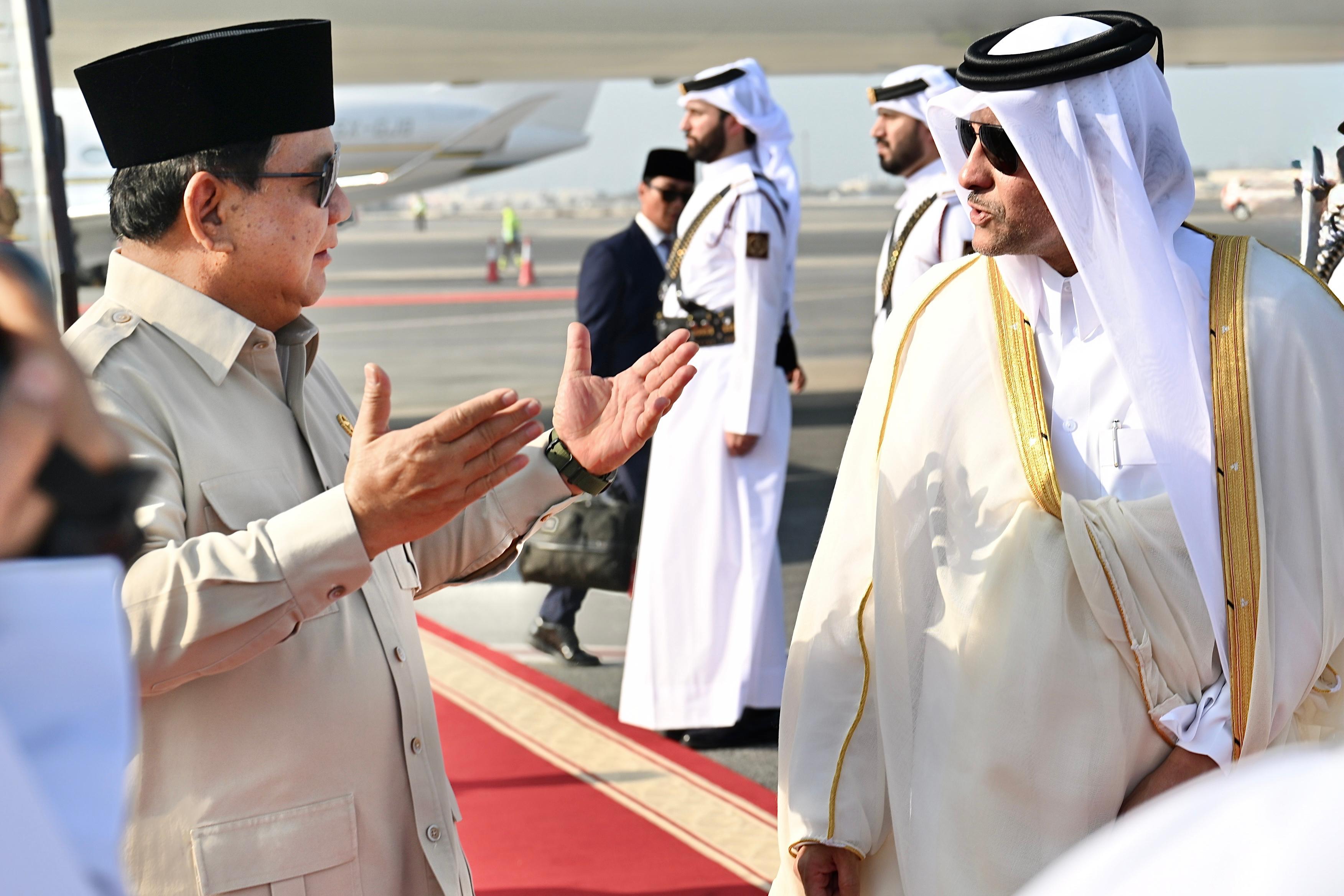 Presiden Prabowo Subianto tiba di Abu Dhabi. (BeritaNasional/Setpres)
