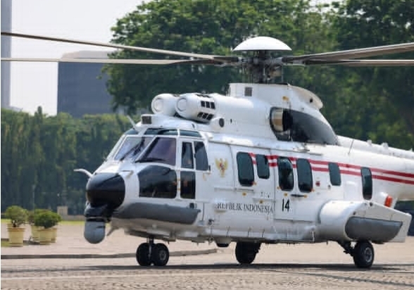 Uji Coba H225M di Monas. (Foto/istimewa)