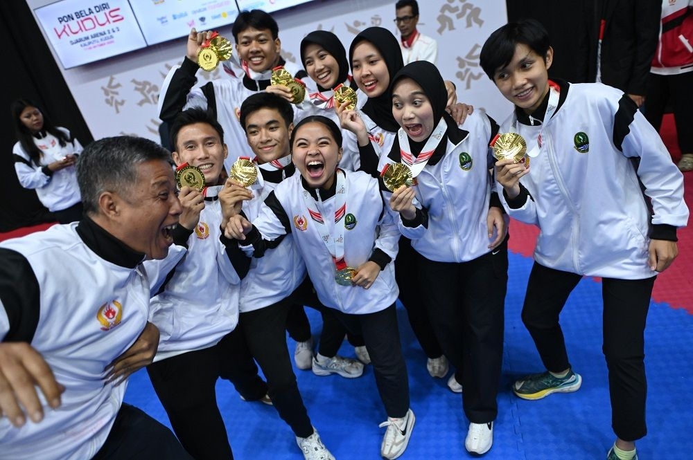Boyong 30 emas, Jawa Barat unggul sementara di PON Bela Diri Kudus 2025. (Foto/PON Bela Diri Kudus 2025)