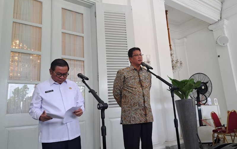 Menkeu Purbaya sambangi Balai Kota (Beritanasional/Lydia)
