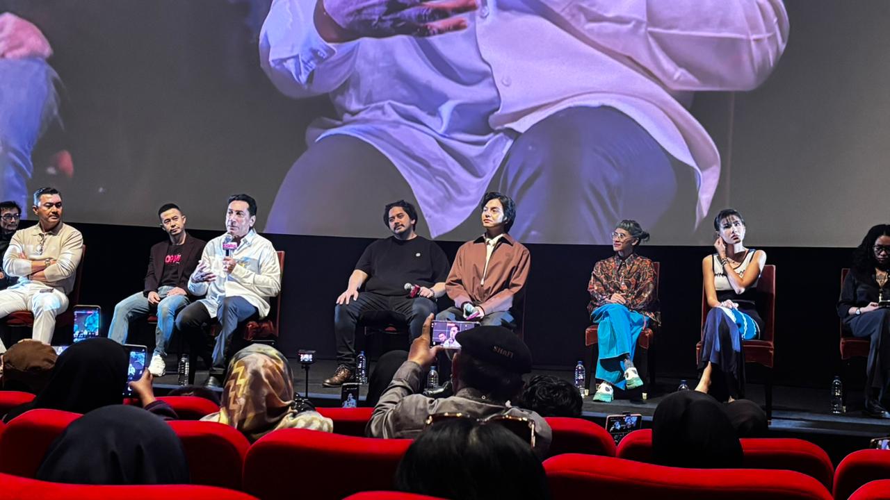 Konferensi pers film Dopamin yang digelar di Jakarta, Rabu (29/10/2025). (BeritaNasional/Satria)