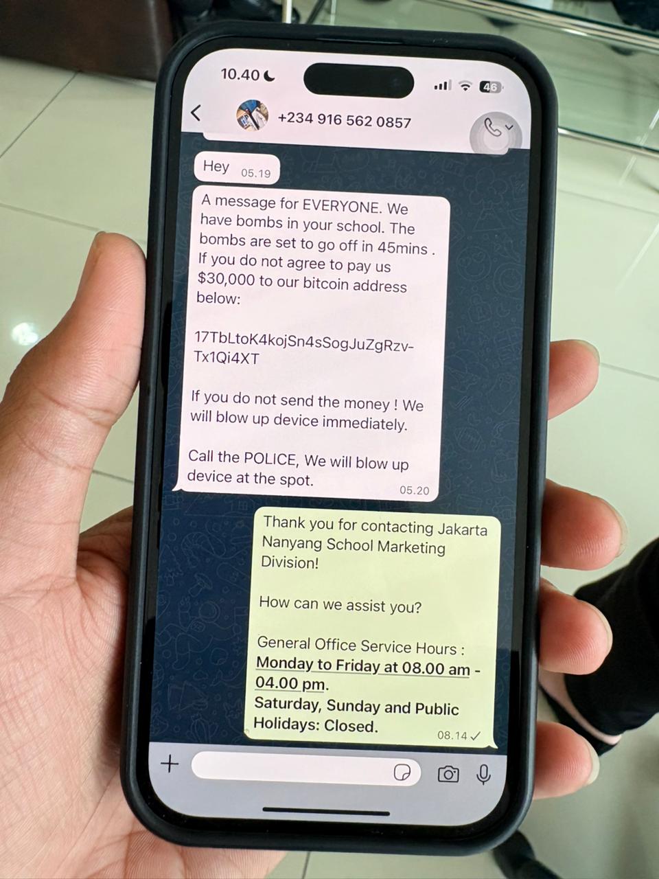 Peneror bom sekolah di Banten minta USD 30.000 Bitcoin (Istimewa)