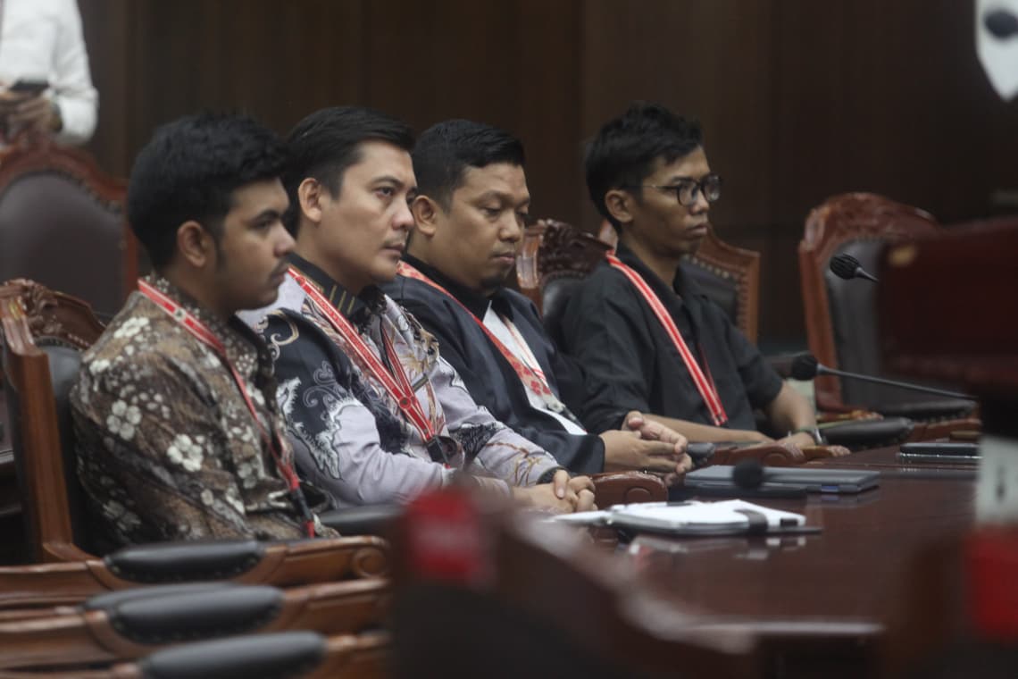 Sekretaris Jenderal (Sekjen) Iwakum Ponco Sulaksono dalam persidangan MK. (BeritaNasional/Bachtiaruddin))