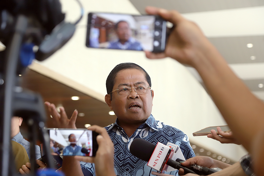 Wakil Ketua Umum Partai Golkar Bidang Kebijakan Publik Idrus Marham. (BeritaNasional/Elvis Sendouw)