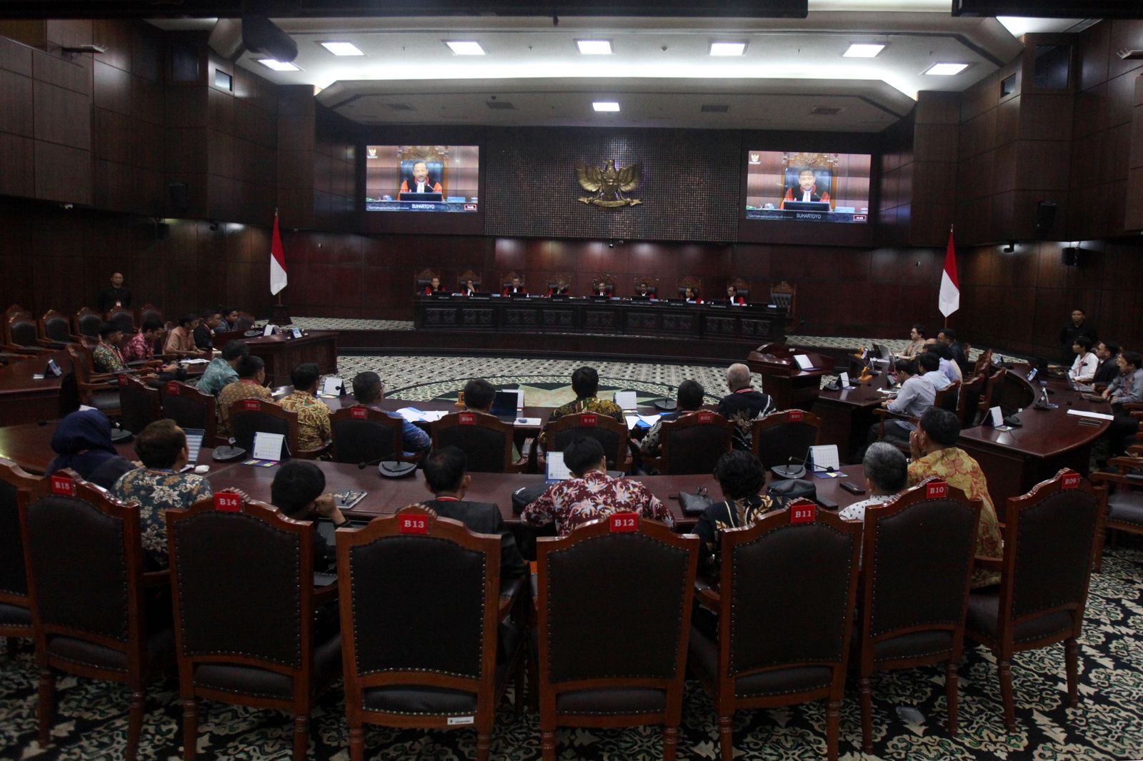 Sidang uji materi Pasal 8 Undang-Undang Nomor 40 Tahun 1999 tentang Pers (UU Pers) di Mahkamah Konstitusi (MK). (Foto/istimewa)