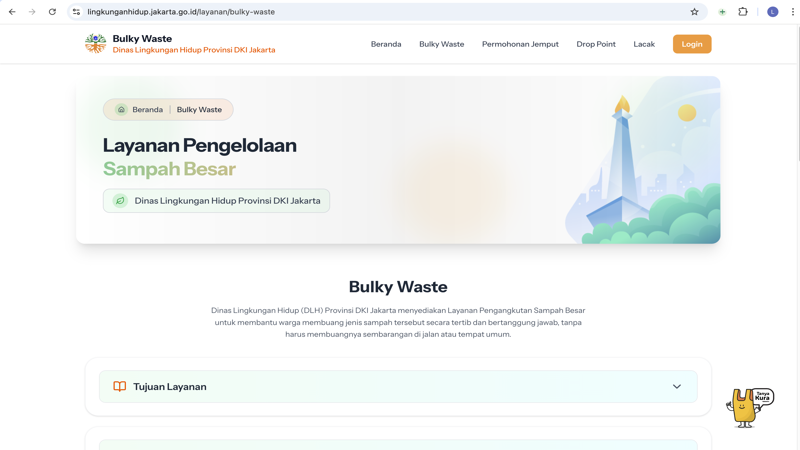 Layanan pengangkutan bulky waste DLH DKI Jakarta. (foto/DLH DKI Jakarta)