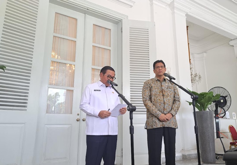 Gubernur DKI Jakarta Pramono Anung dan Menkeu (Beritanasional/Lydia)