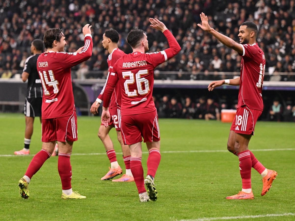 Para penggawa Liverpool berselebrasi. (Foto/liverpoolfc.com)