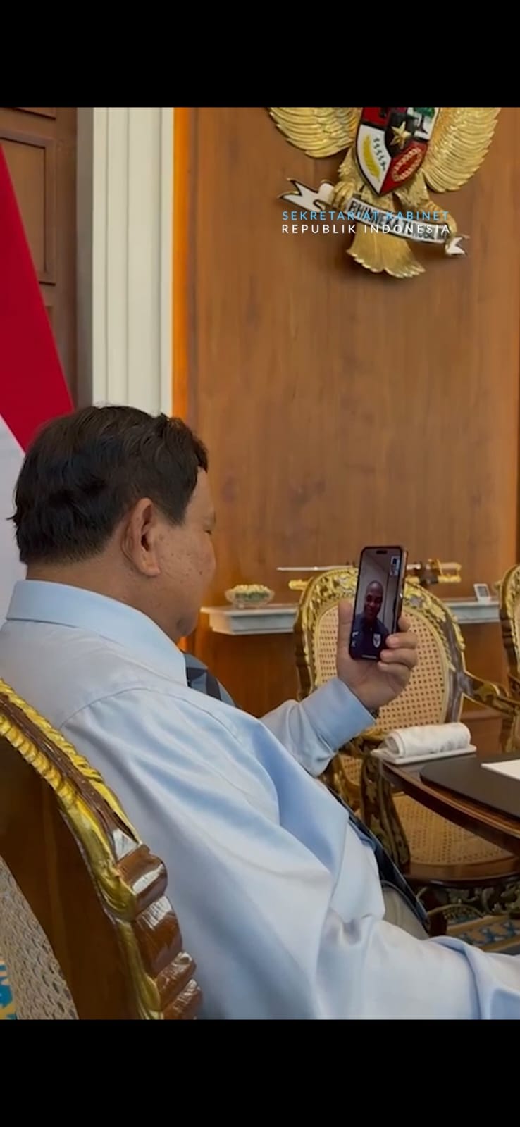 Momen Presiden Prabowo Subianto Beri Dukungan untuk Timnas Indonesia Jelang Lawan Arab Saudi. (Foto/BPMI)