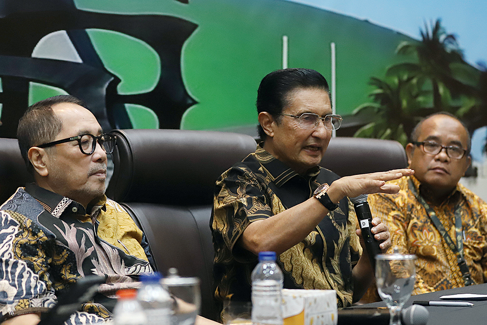 Diskusi Konstitusi dan Demokrasi Indonesia bertema "Memperkuat Jati Diri Bangsa di Mata Dunia melalui Fungsi Kebangsaan MPR RI”. (BeritaNasional/Elvis Sendouw)