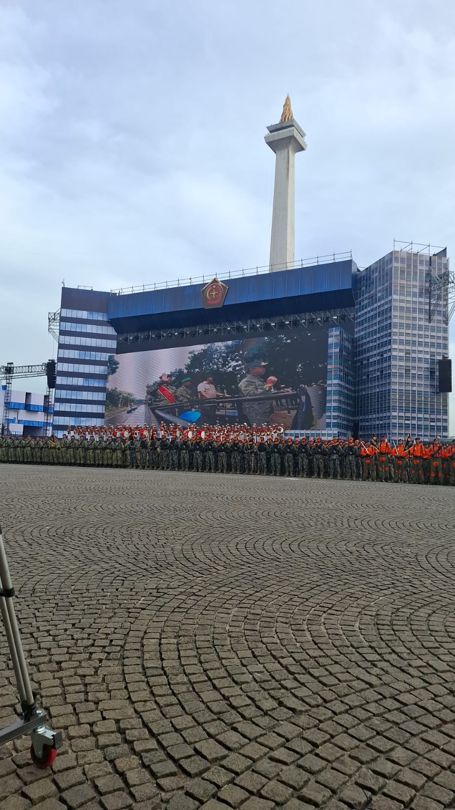 Suasana gladi bersih HUT Ke-80 TNI. (BeritaNasional/Bachtiarudin Alam)
