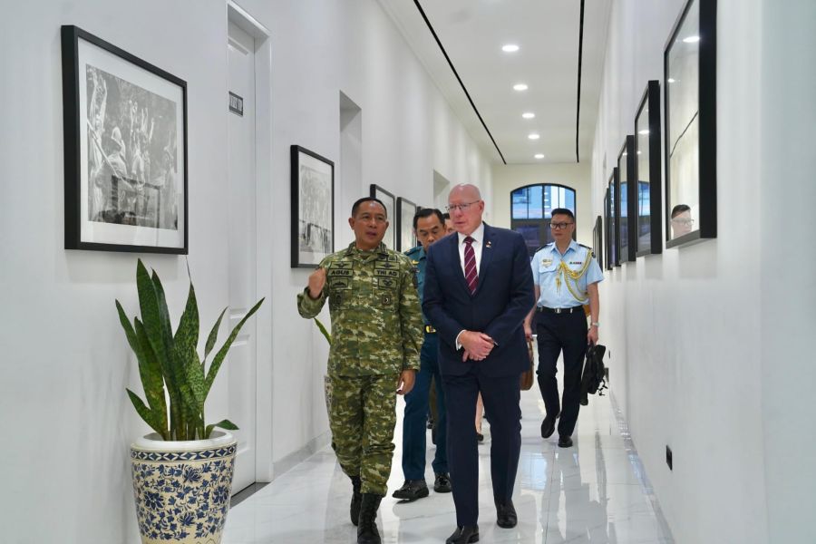 Panglima TNI, Jenderal TNI Agus Subiyanto, saat menerima courtesy call dari mantan Gubernur Jenderal Australia, Jenderal (Purn) David Hurley. (Foto/doc. TNI)