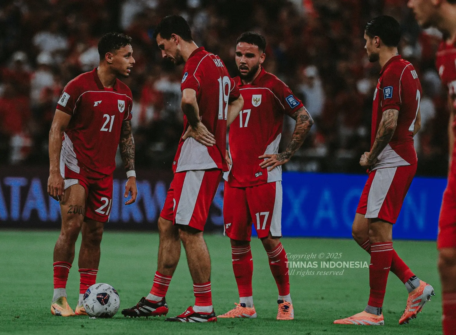 Para penggawa Timnas Indonesia saat berlaga melawan Irak di Grup B putaran keempat Kualifikasi Piala Dunia Zona Asia. (Foto/PSSI)