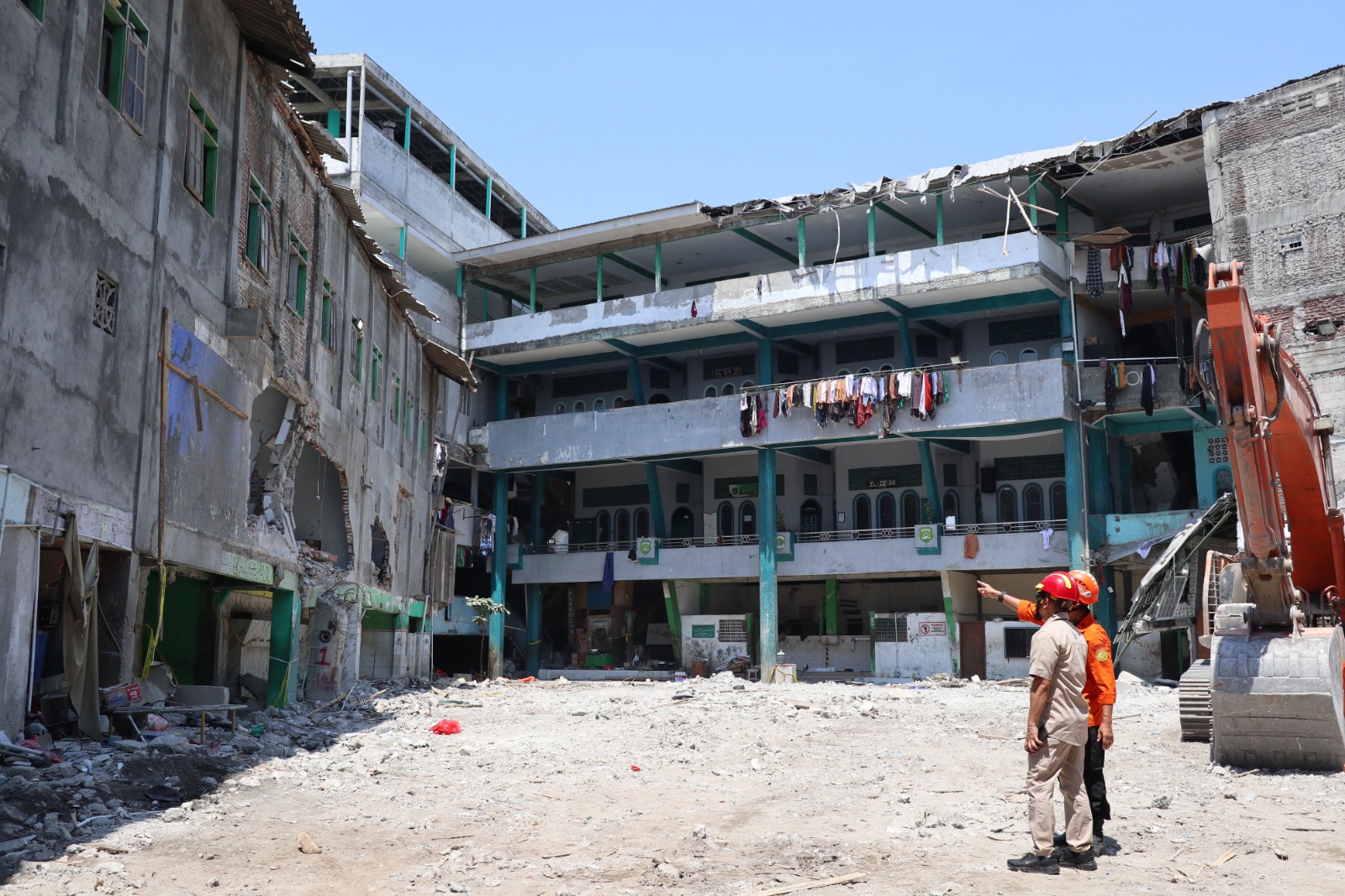 Gedung Ponpes Al Khoziny usai rampung dibersihkan. (BeritaNasional/BNPB)