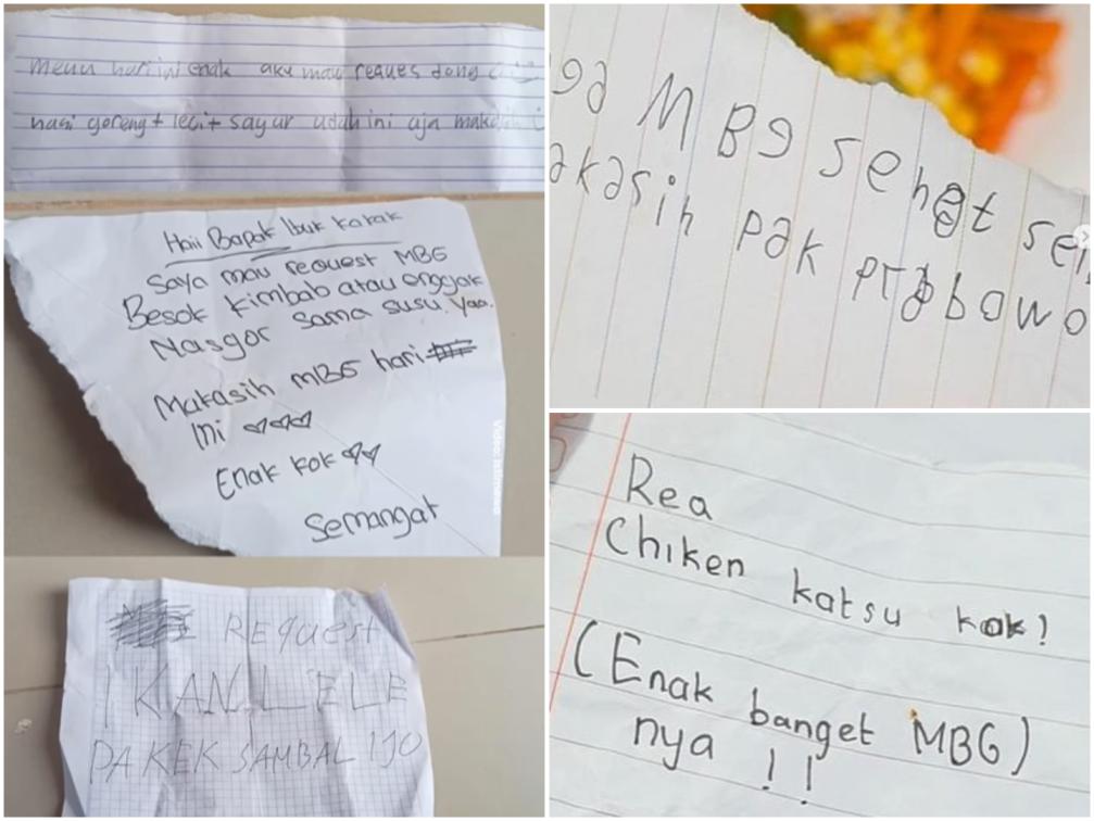 Pesan manis untuk Prabowo lewat potongan kertas. (Foto/Istimewa)