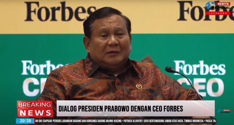 Presiden prabowo dalam acara Forbes Global CEO Conference 2025. (Foto/Tangkapan Layar)