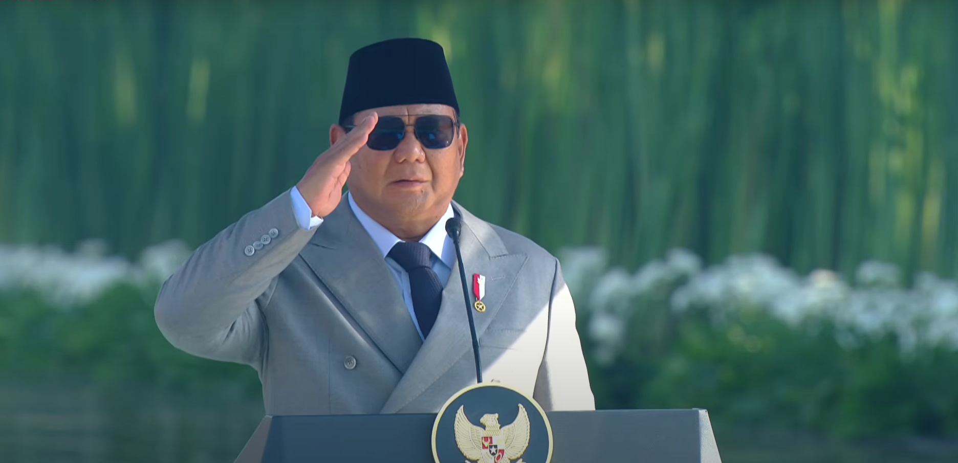 Presiden Prabowo Pimpin Upacara Hari Kesaktian Pancasila. (Foto/YouTube Sekretariat Presiden)