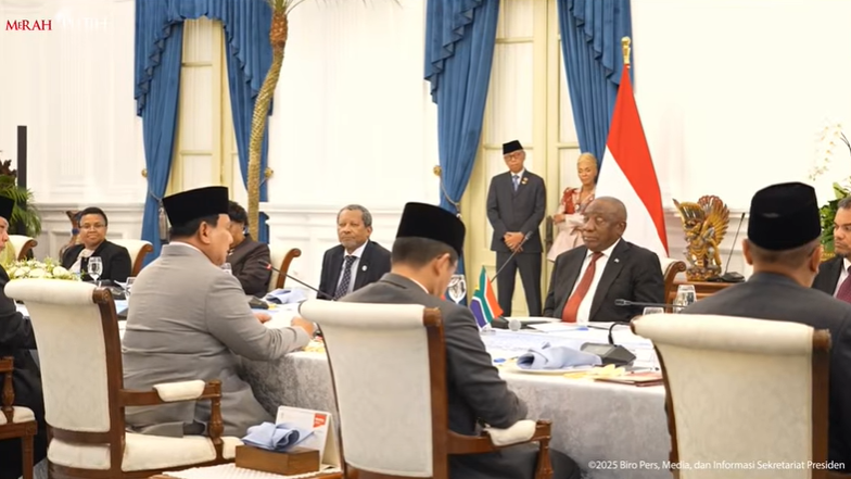 Prabowo tegaskan Afrika Selatan mitra strategis Indonesia di BRICS. (Foto/BPMI Setpres)