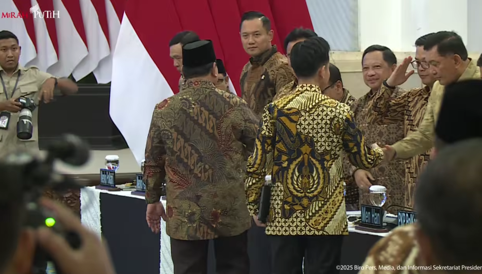 Presiden Prabowo dalam Sidang Kabinet Paripurna di Istana Negara, Jakarta, Senin (20/10/2025). (Foto/Tangkapan Layar)