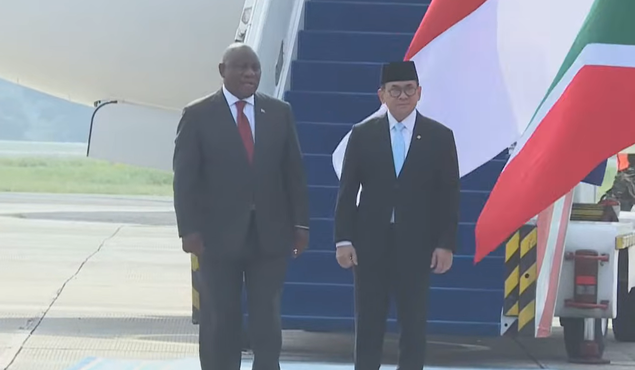 Presiden Afrika Selatan tiba di Jakarta untuk pertemuan bilateral dengan Presiden Prabowo. (Foto/Sekretariat Presiden)