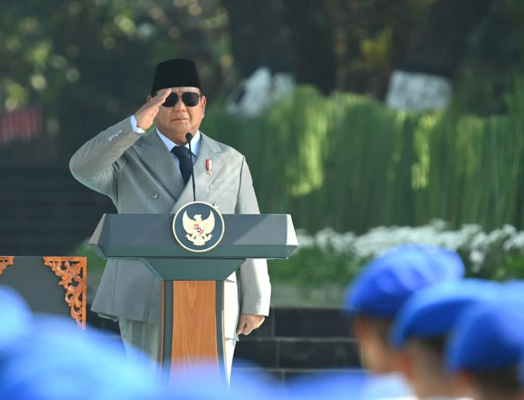 Presiden Prabowo Subianto memimpin upacara peringatan Hari Kesaktian Pancasila di Monumen Pancasila Sakti, Lubang Buaya, Jakarta, Rabu (1/10/2025).  (Biropers)