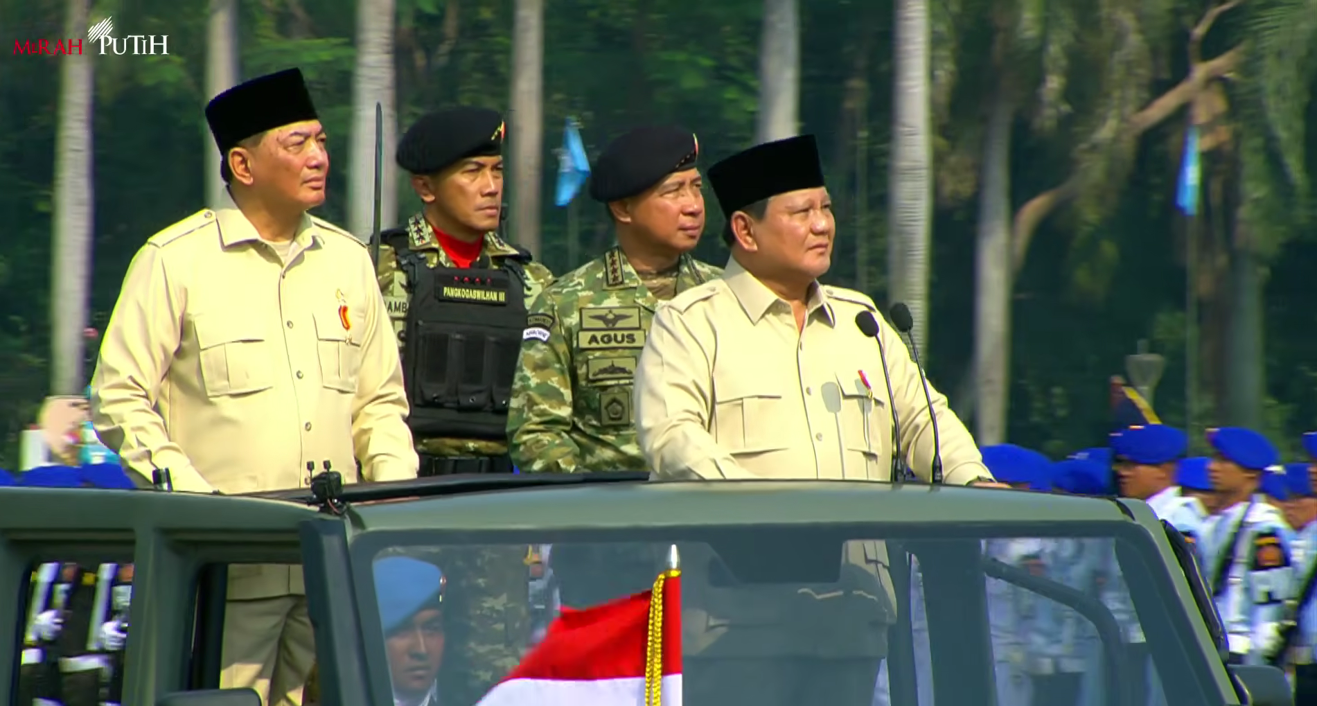 Presiden Prabowo Subianto di HUT TNI ke-80. (Foto/YouTube Sekretariat Presiden)