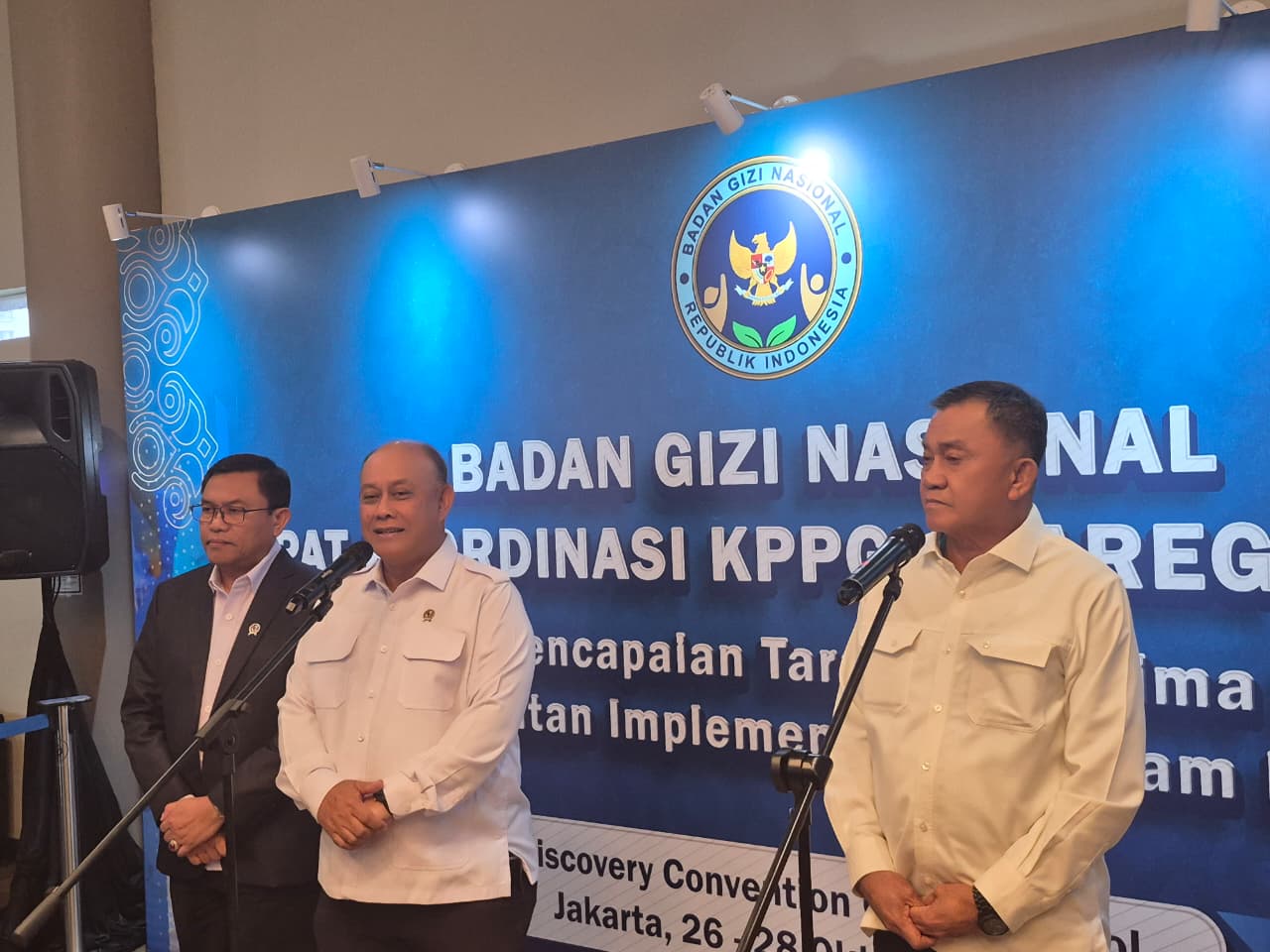 Rakor evaluasi pelaksanaan program Makan Bergizi Gratis (MBG) di Ancol, Jakarta Utara, pada Senin (27/10/2025). (BeritaNasional/Lydia)