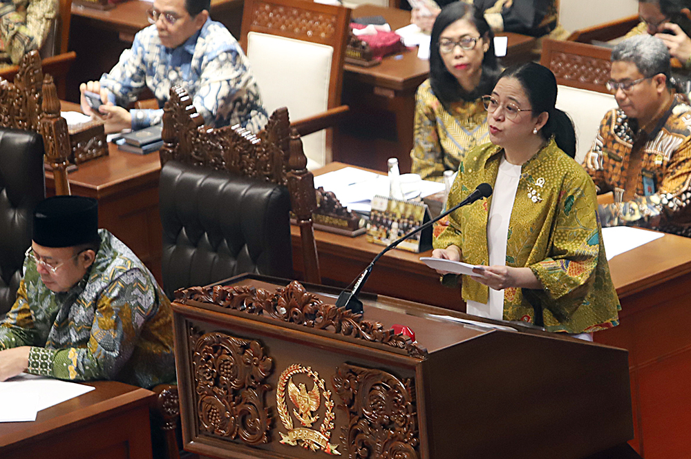Pidato penutupan Masa Persidangan I Tahun Sidang 2025-2026 saat Rapat Paripurna DPR . (BeritaNasional/Elvis Sendouw)