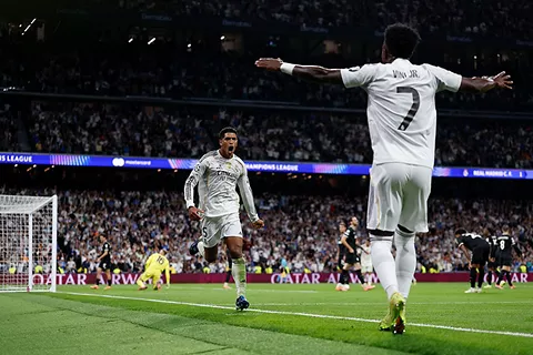 Para penggawa Real Madrid berselebrasi merayakan gol ke gawang Juventus. (Foto/realmadrid.com)