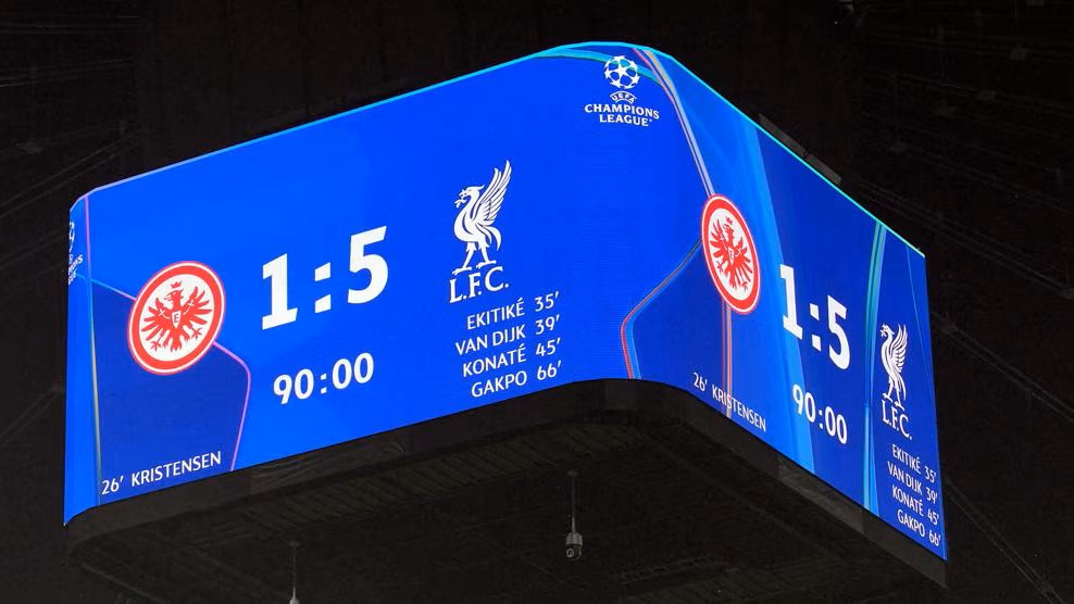 Pertandingan Eintracht Frankfurt Vs Liverpool di Liga Champions. (Foto/uefa).