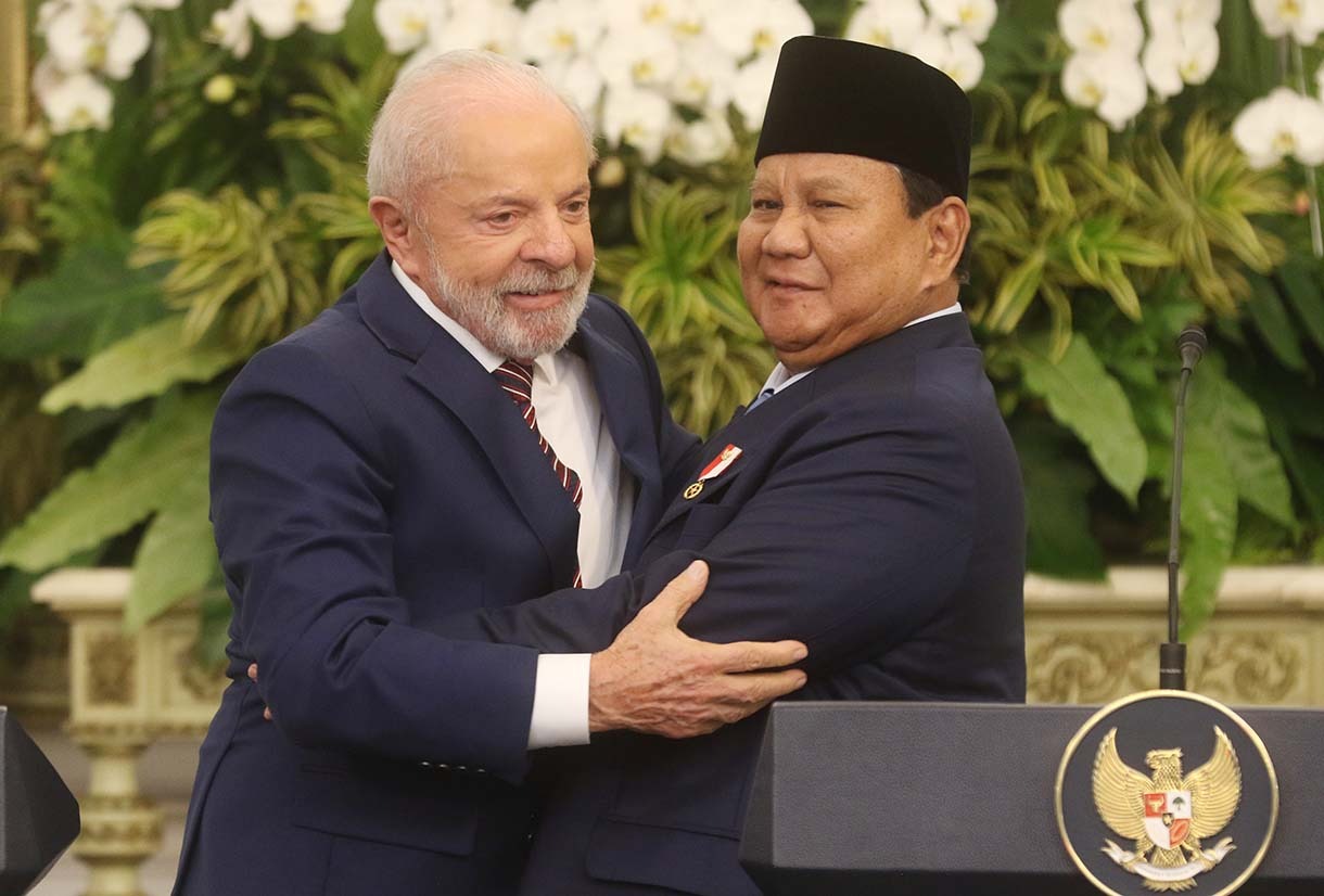 Persahabatan Presiden Prabowo Subianto dan Presiden Republik Federasi Brasil Luiz Inácio Lula da Silva di Istana Negara. (BeritaNasional/Oke Atmaja)