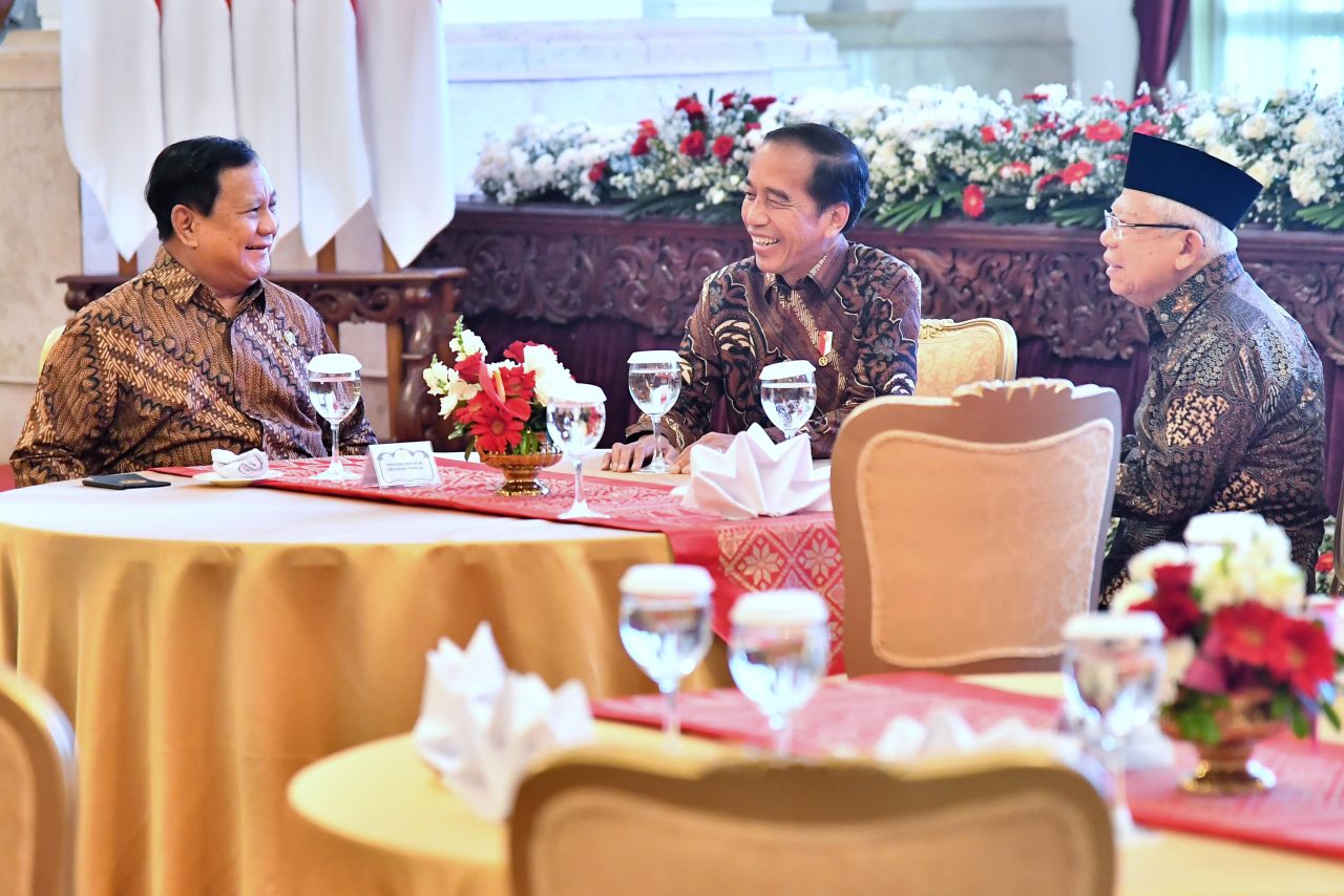 Satu tahun Pemerintahan Prabowo, Jokowi sebut semuanya berjalan dengan baik. (Foto/BPMI Setpres/Vico)