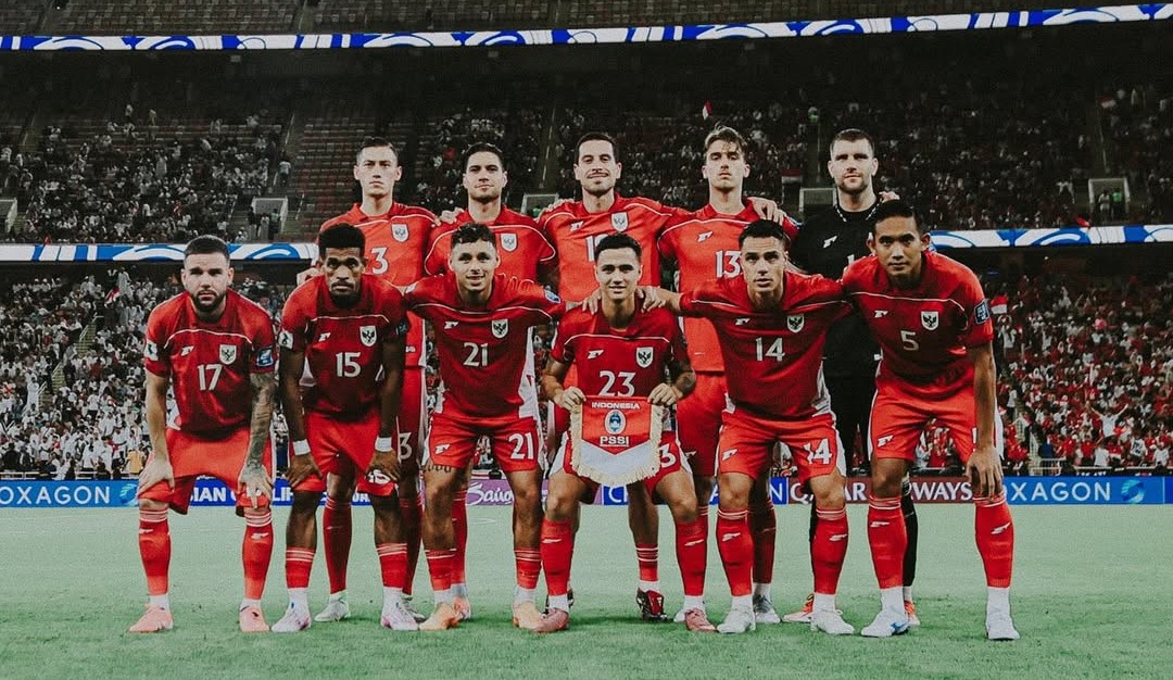 Skuad Timnas Indonesia saat menghadapi Irak di laga Grup B putaran keempat Kualifikasi Piala Dunia Zona Asia. (Foto/Instagram Timnas Indonesia)