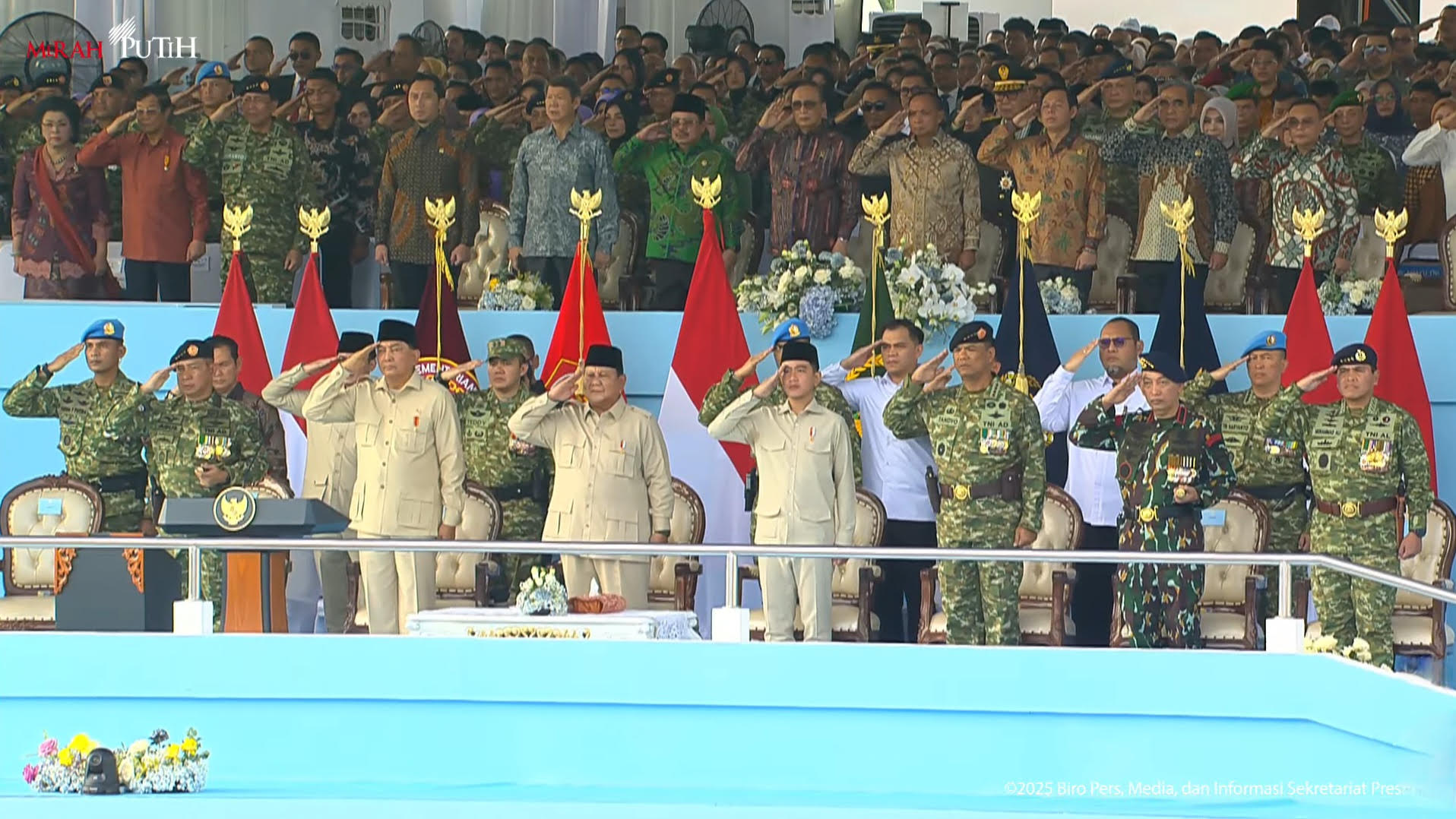 Presiden Prabowo Subianto pimpin upacara HUT TNI ke-80 di Monas Jakarta Pusat (BeritaNasional/Panji)