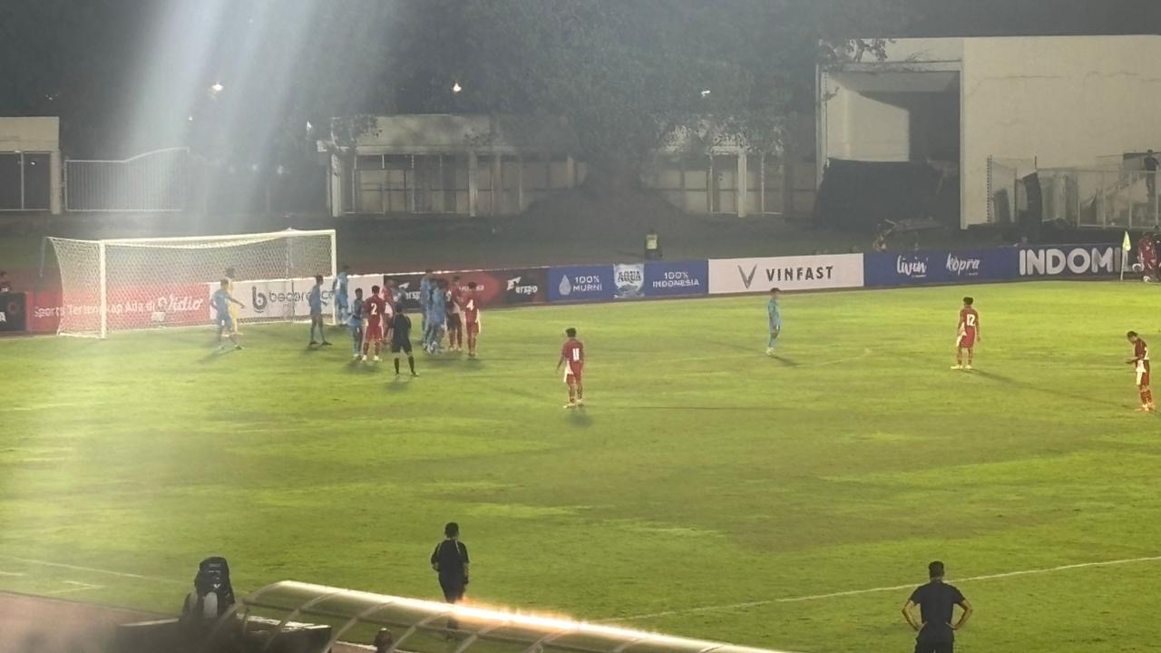 Timnas Indonesia vs India. (BeritaNasional/Satria)