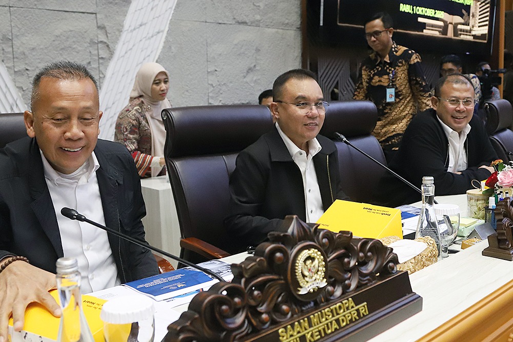 Wakil Ketua DPR Sufmi Dasco Ahmad (tengah) saat audiensi. (BeritaNasional/Elvis Sendouw)