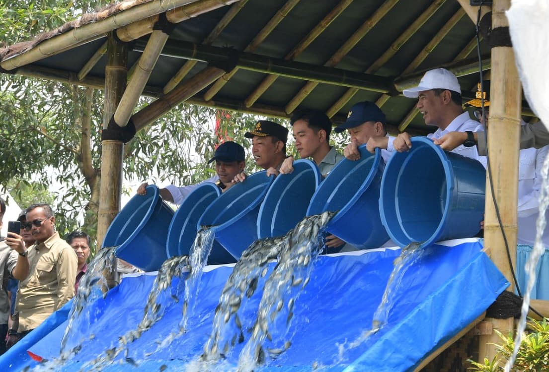 Wakil Presiden Gibran Rakabuming Raka menghadiri kegiatan Penanaman Jagung Serentak Kuartal IV di Kampung Cibangkok. (BeritaNasional/Elvis Sendouw/HO Setwapres)