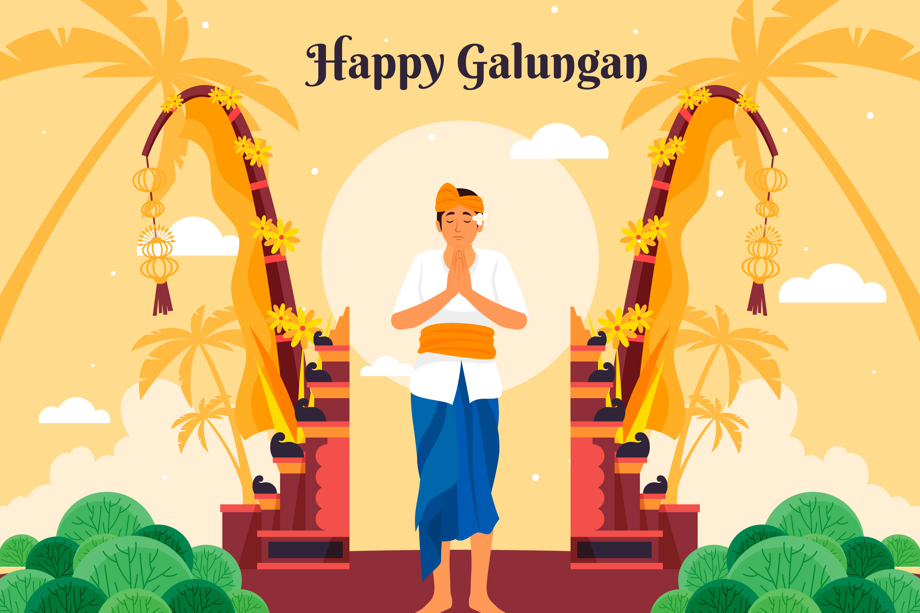 Ilustrasi gambar Hari Raya Galungan. (Foto/freepik)