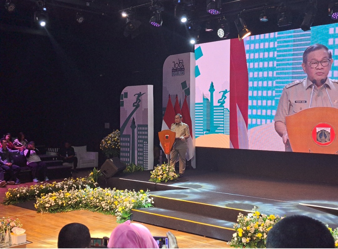 Gubernur DKI Jakarta membuka Job Fair Penyandang Disabilitas 2025 di Cikini Jakarta. (BeritaNasional/Lydia)