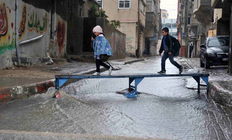Situasi banji melanda Gaza, Palestina. (Foto/UNRWA)