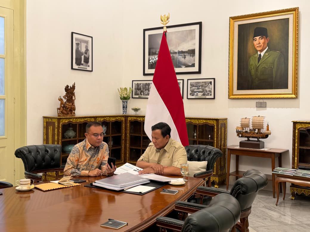 Presiden Prabowo Subianto melakukan pertemuan dengan Wakil Ketua DPR RI Sufmi Dasco. (Foto/istimewa)