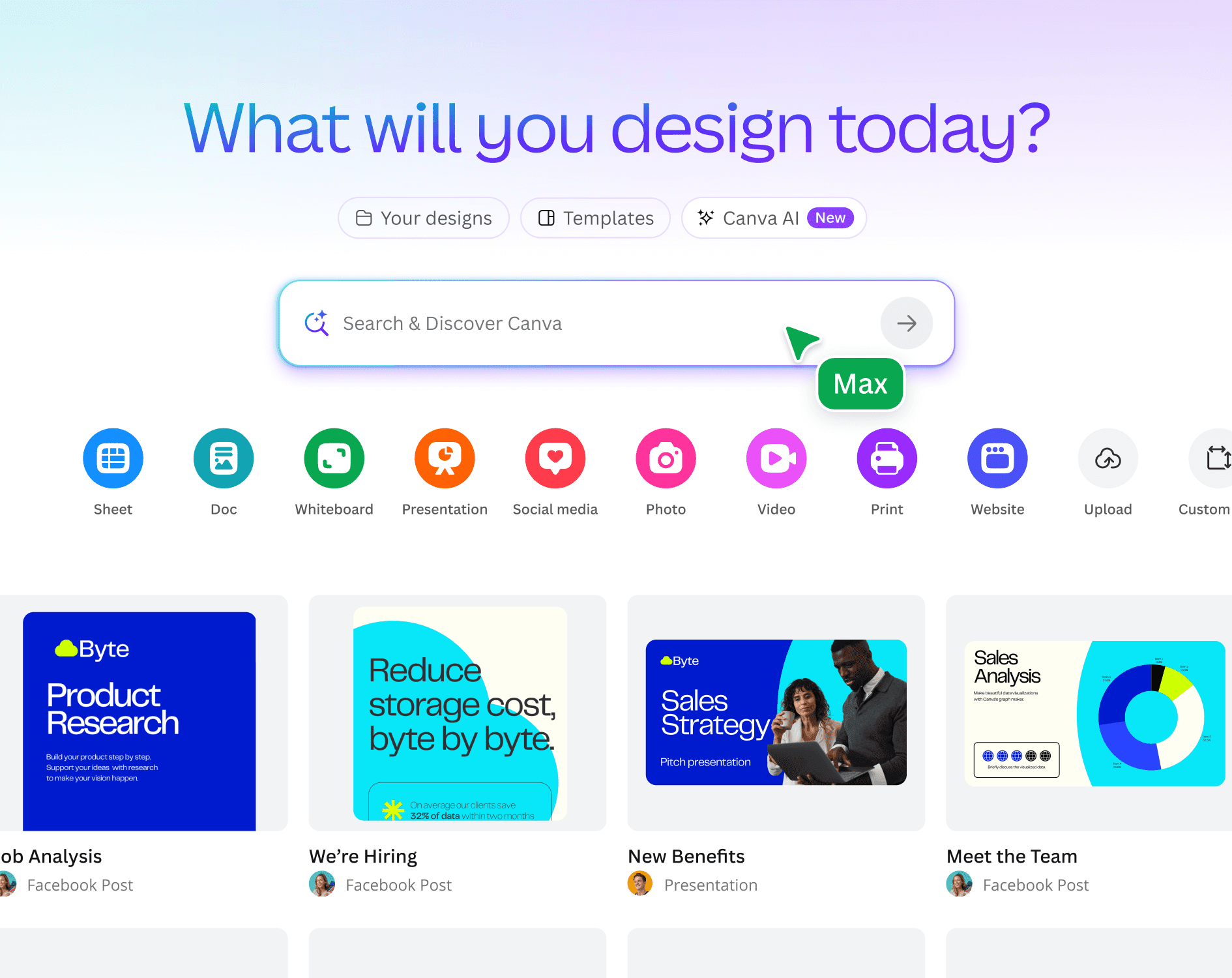 Tampilan jendela Canva AI. (Foto/Dok Canva)