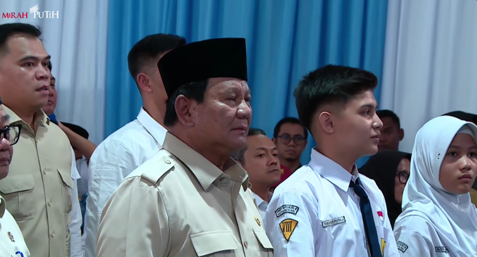 Presiden Prabowo Subianto di SMAN 4 Bekasi. (Foto/YouTube Setpres)