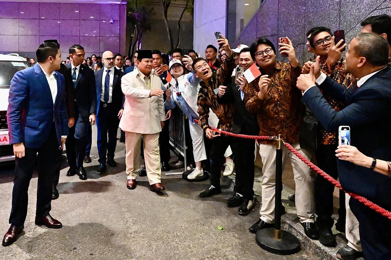 Presiden Prabowo Subianto disambung antusias diaspora di Sydney Australia. (BeritaNasional/Setpres)