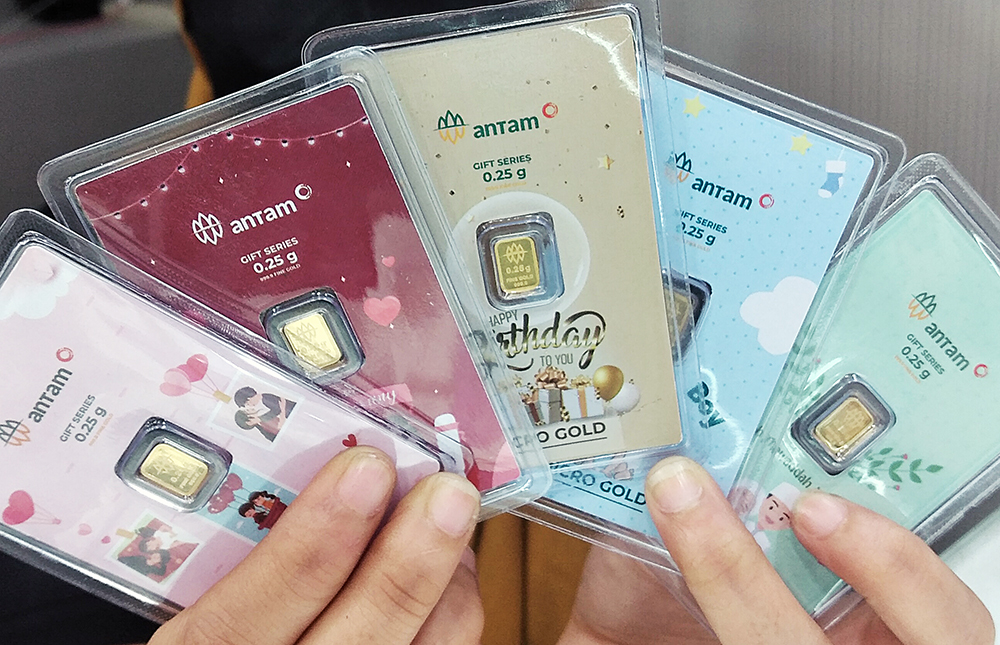 Emas Antam. (BeritaNasional/Elvis Sendouw)
